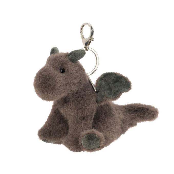 Douglas 5 Inch Gray Dragon Bag Charm Plush Clip