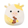 8-Inch Bodie the Yellow Spotted Cow Holding Chocolate Bunny