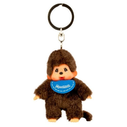 Monchhichi 4 Inch Classic Plush Keychain - Blue Boy