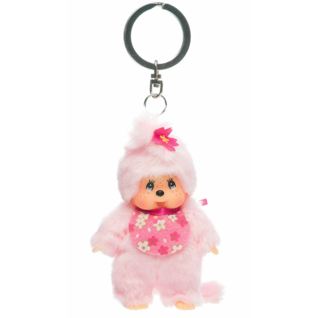 Monchhichi 4 Inch Bebichhichi Cherry Blossom Plush Doll Keychain