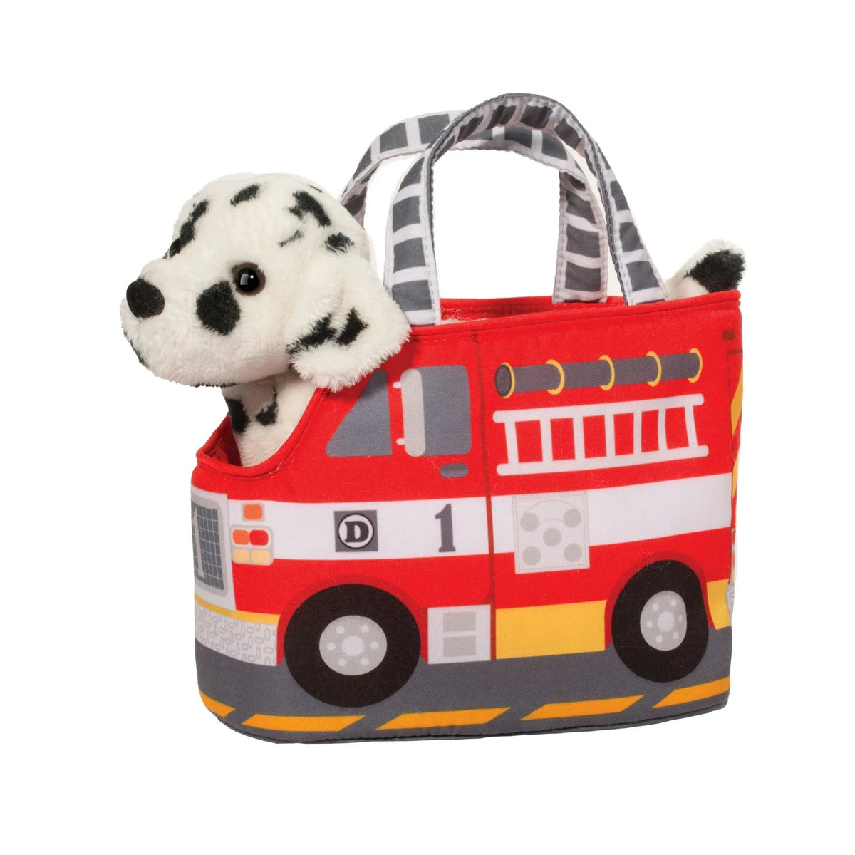 Douglas 7 Inch Fire Truck Pet Sak with Dalmatian Plush Toy