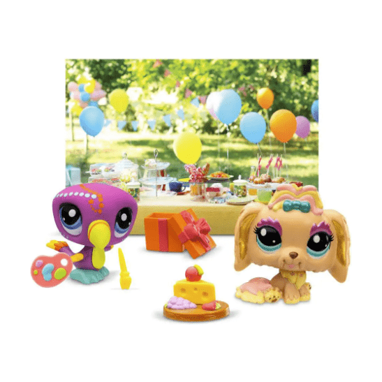 Littlest Pet Shop Gen 7 Petfluencer Pairs Garden Party Play Set - Dog #102 and Toucan #103