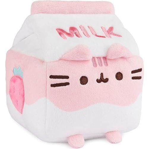 Pusheen 6 Inch Strawberry Milk Sips Plush Toy by GUND