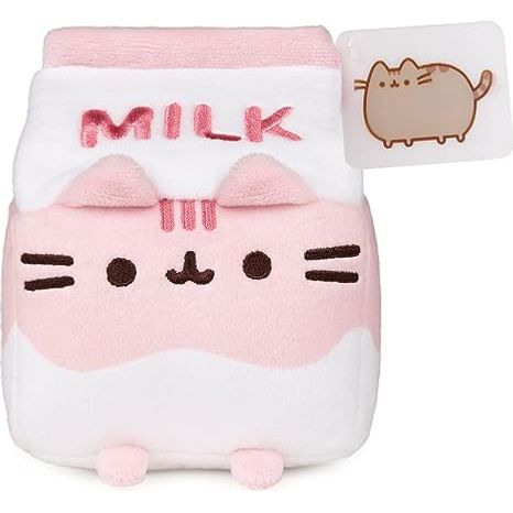 Pusheen 6 Inch Strawberry Milk Sips Plush Toy by GUND